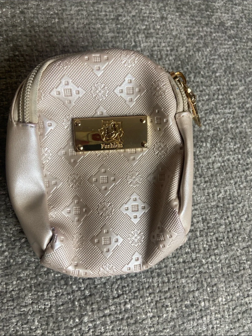 Small Women's Pouch - Light Pink with Gold Accent